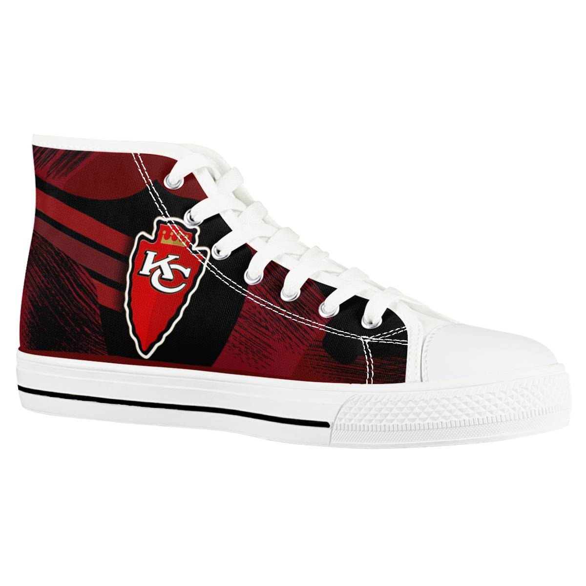 Men's Kansas City Chiefs High Top Canvas Sneakers 003 Men's Kansas City Chiefs High Top Canvas Sneakers 003